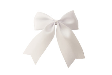 white bow isolated on white background.