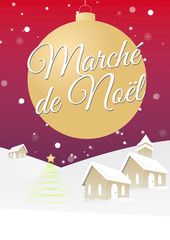 Affiche pour marché de Noël ou Noël