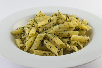 Penne with pesto sauce