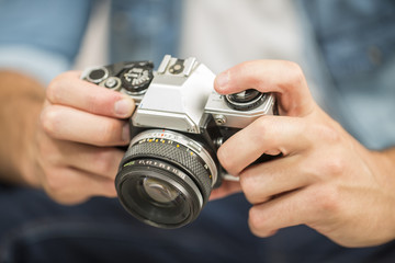 Student photography with a vntage camera