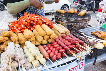 Thai street food vendor in Bangkok, Thailand.