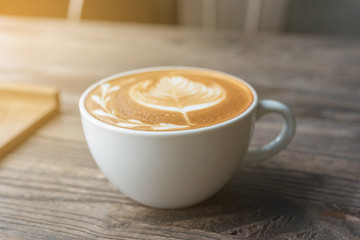 coffee cup on wooden table