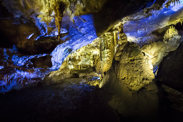 Inside the large karst caves of Prometheus near Kutaisi in Georgia.