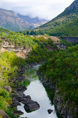 Fototapeta na wymiar Canyon of river Moraca, mountain landscape, Montenegro