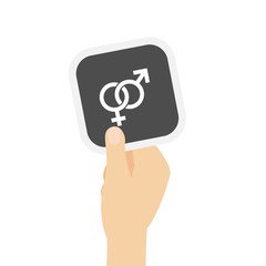 Hand hält graue Karte - Partnerschaft