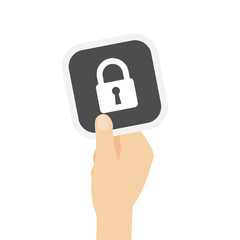 Hand hält graue Karte - Schloss