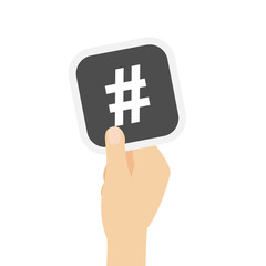 Fototapeta premium Hand hält graue Karte - Raute