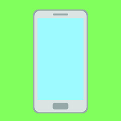 vector phone and blue in the screen isolated on background