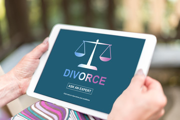 Divorce advice concept on a tablet