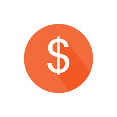 Round icon of dollar sign.