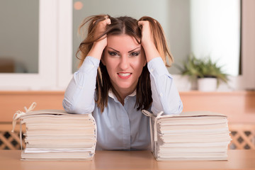Angri woman tearing his hair