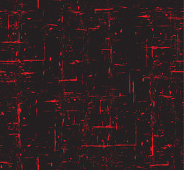 Seamless red and black grunge texture with scuffs. Vector pattern for your creativity..