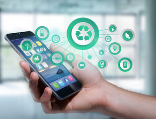 View of a Technology ecologic interface with icon displayed on a technology interface