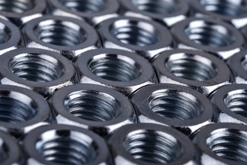 steel nuts background