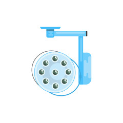 Surgical lamp in operation room, medical equipment vector Illustration