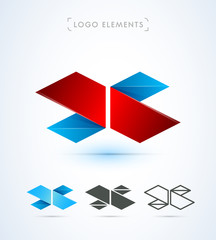 X letter vector logo. Material design, flat, line art style