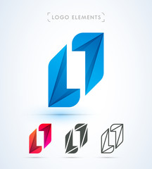 O letter vector logo. Two shapes sign. Material design, flat, line art style