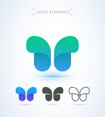 Vector abstract letter T logo template. Material design, flat, line art style