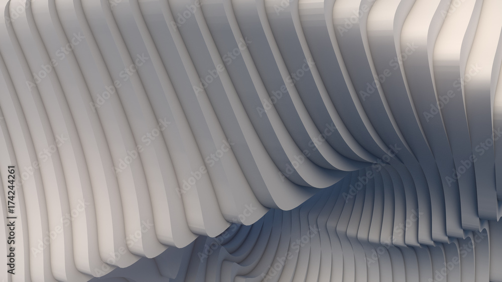 Poster white stripe pattern futuristic background. 3d render illustration