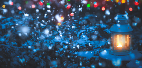 Christmas lantern and lights © Lily