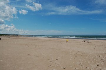 The beach on the Baltic sea in Ventspils, Latvia