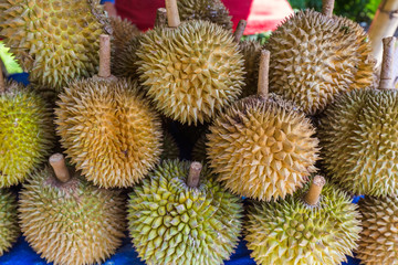 Durian fruits in the market