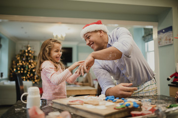 Making Messy Christmas Biscuits With Dad