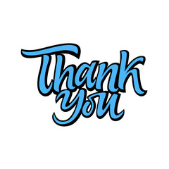 Thank you - vector drawn brush lettering