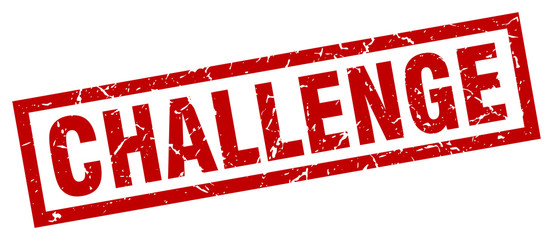 square grunge red challenge stamp