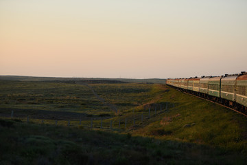 Fototapeta premium many railway wagons