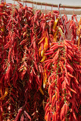Naklejka premium A bunch of red chili peppers