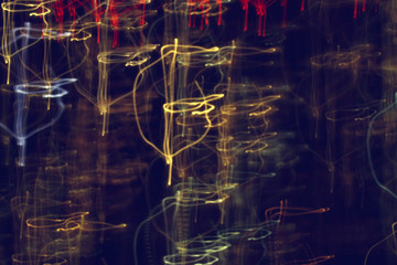 Abstract night city lights blurred in motion