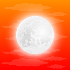 Full moon in the clouds