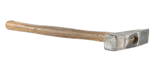 old hammer isolated on white background