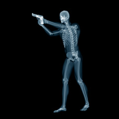 3d rendered medically accurate illustration of a man with a pistol