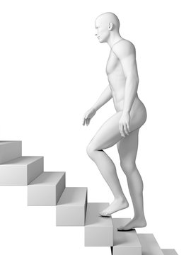 3d Rendered Medically Accurate Illustration Of A Man Walking Upstairs