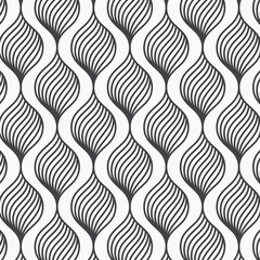 Fototapeta premium Vector pattern. Abstract stylish background with stylized linear twist curve petals on garland. graphic clean design for fabric, event, wallpaper etc. pattern is on swatches panel.
