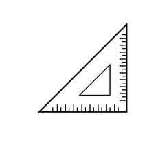 Triangle ruler vector icon