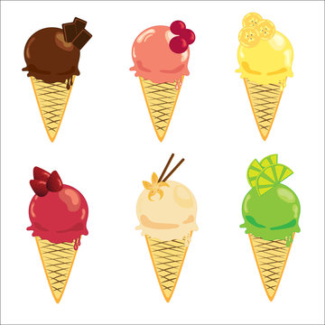 fruit refreshing ice-cream cones set 