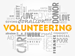 Fototapeta premium Volunteering word cloud collage, social concept background