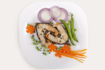 A dish of grilled sturgeon