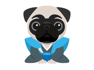 Naklejka premium 犬のイラスト（お正月Ver）