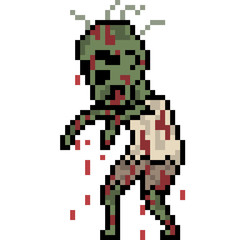 vector pixel art zombie