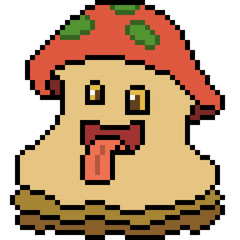 Obraz premium vector pixel art monster mushroom