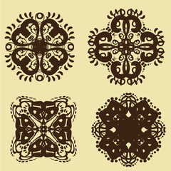 Vintage frames and scroll elements,Floral background design, luxury mandala