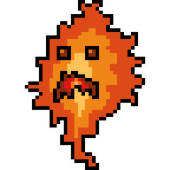 vector pixel art monster fire