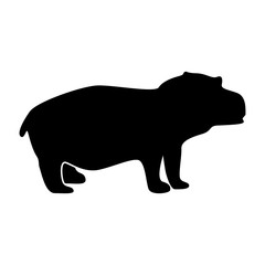 Hippopotamus black icon .