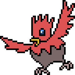 vector pixel art monster chicken