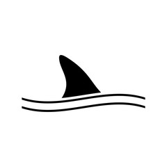 Fin of shark black icon .