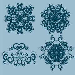 Vintage frames and scroll elements,Floral background design, luxury mandala